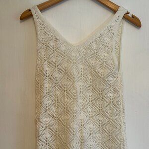 White Crochet Tank Top